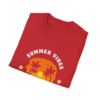 Summer Vibes Unisex Softstyle T-Shirt - Sunset Palm Design