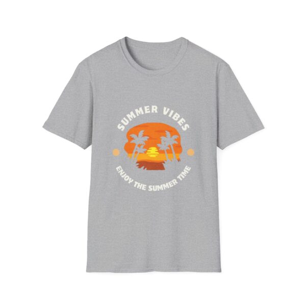 Summer Vibes Unisex Softstyle T-Shirt - Sunset Palm Design