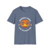 Summer Vibes Unisex Softstyle T-Shirt - Sunset Palm Design