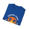 Summer Vibes Unisex Softstyle T-Shirt - Sunset Palm Design