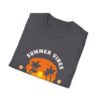 Summer Vibes Unisex Softstyle T-Shirt - Sunset Palm Design